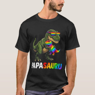 Rainbow papasaurus pregnancy announcement gay T-Shirt