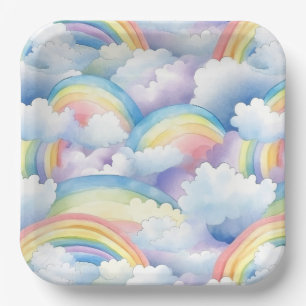 Rainbow  paper plate