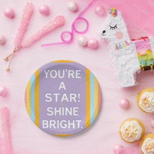 Rainbow Paper Plate – Uplifting Quote Party Design