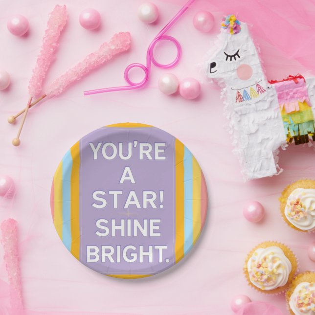 Rainbow Paper Plate – Uplifting Quote Party Design (Party)