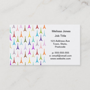 Rainbow Paris Eiffel Tower pattern Business Card