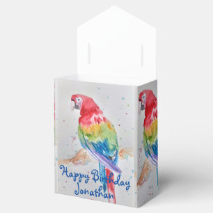 Rainbow Parrot Bird Child Birthday Cake Favour Box