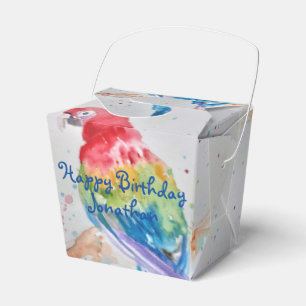 Rainbow Parrot Bird Child Birthday Cake Favour Box
