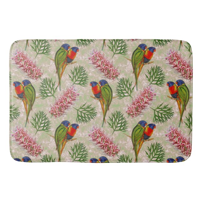 Rainbow Parrot Grevillea Bath Mat (Front)