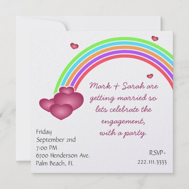 Rainbow Party Invitation (Front)