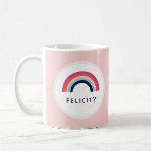 Rainbow Party Personalised Name Age Pink Blue Coffee Mug