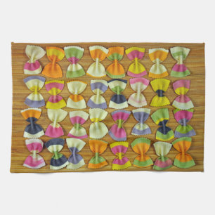 Rainbow pasta pattern tea towel