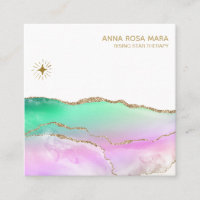 *~ Rainbow Pastel Agate Gold Glitter Vein Sun Star