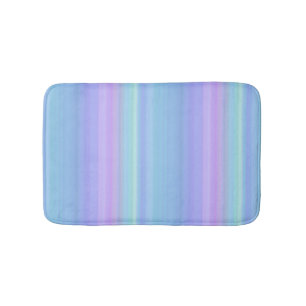 Rainbow Pastel Blue Purple Green Bath Mat