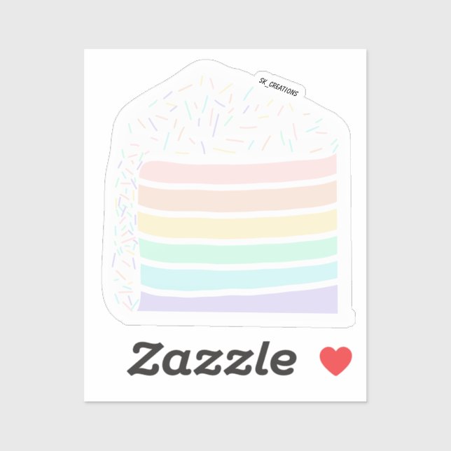Rainbow Pastel Cake Slice (Sheet)