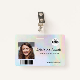 rainbow pastel colors design ID badge