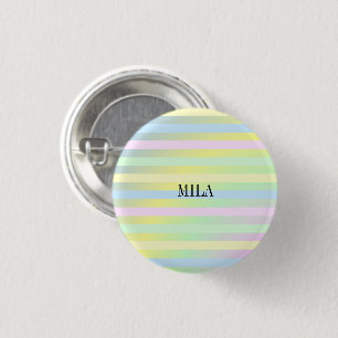Rainbow pastel colours  3 cm round badge