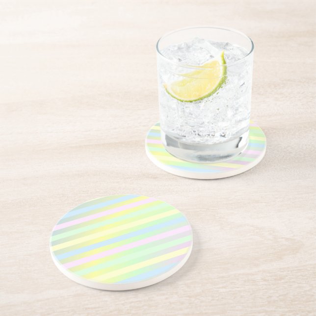 Rainbow pastel colours  coaster (Side)