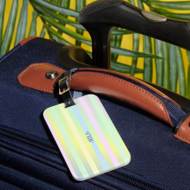 Rainbow pastel colours  luggage tag (Front Insitu 1)