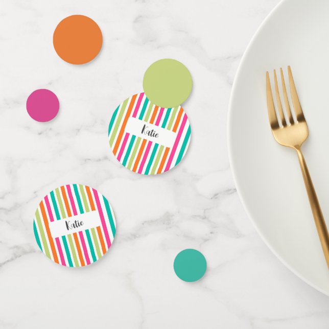 Rainbow pastel colours retro vertical stripes confetti (Group)