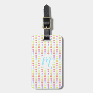 Rainbow Pastel Dots Pattern Luggage Tag