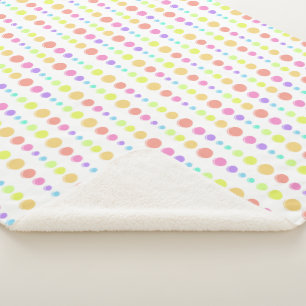 Rainbow Pastel Dots Pattern Sherpa Blanket