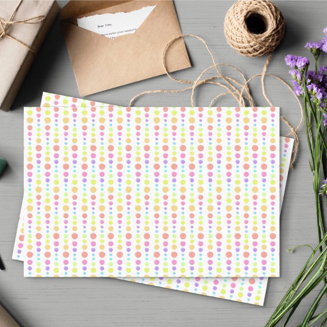 Rainbow Pastel Dots Pattern Tissue Paper (Rainbow Dots Tissue Paper)
