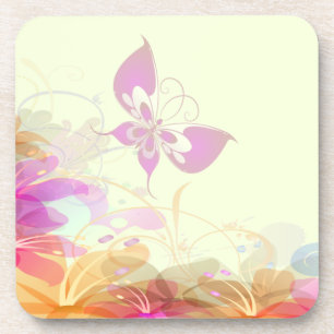 Rainbow Pastel Florals Coaster