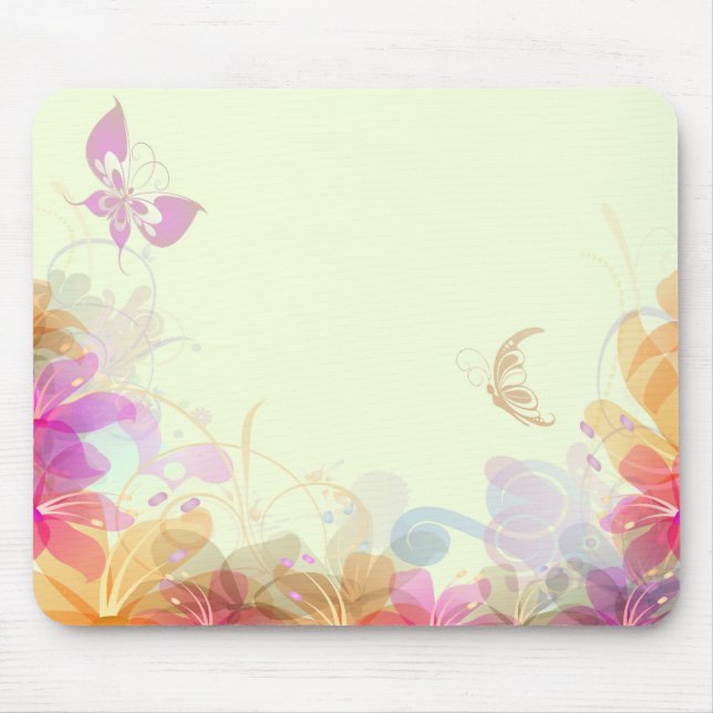 Rainbow Pastel Florals Mouse Pad (Front)