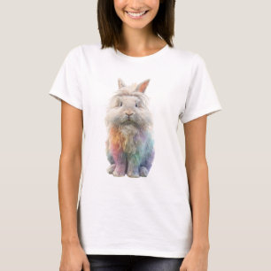 Rainbow Pastel Fluffy Angora Bunny Rabbit Women T-Shirt
