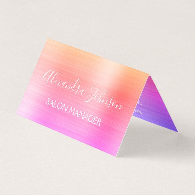Rainbow Pastel Foil Modern Business Business Card (Front)