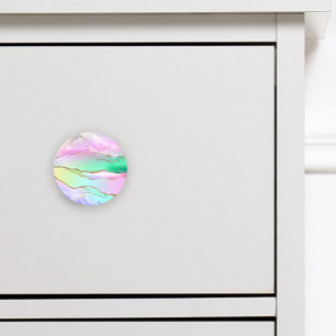 Rainbow Pastel Gold Agate Ceramic Knob