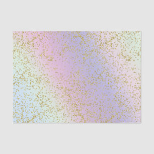 Rainbow Pastel Gold Glitter Fantasy Birthday Party Tissue Paper