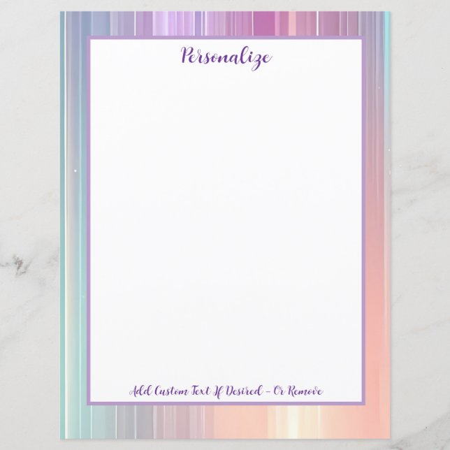 Rainbow Pastel Gradient Stripe Design Personalised (Front)