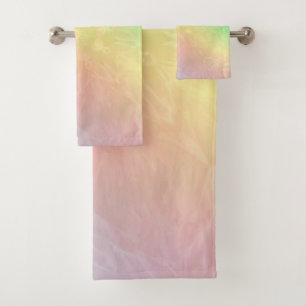 Rainbow Pastel Mandala design Bath Towel Set