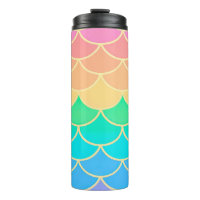 Rainbow Pastel Mermaid Scales Seamless Pattern