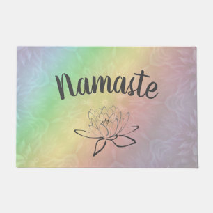 Rainbow pastel Namaste Doormat