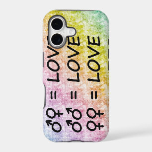 Rainbow Pastel Scribbles with All Love Signs