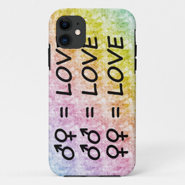 Rainbow Pastel Scribbles with All Love Signs Case-Mate iPhone Case (Back)