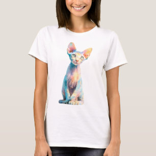 Rainbow Pastel Sphynx Cat Women T-Shirt