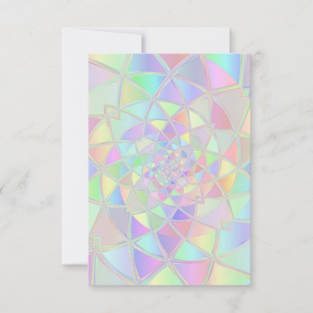 Rainbow Pastel Stained Glass Thank You Card (Front)