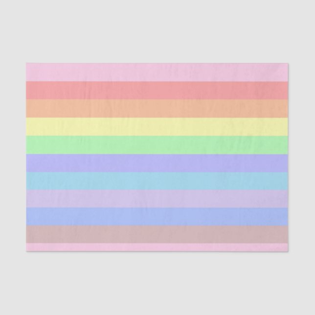 Rainbow Pastel Stripes Tissue Paper (Front)