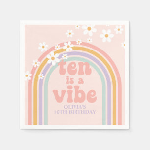 Rainbow Pastel Ten is a Vibe 10th birthday Napkin