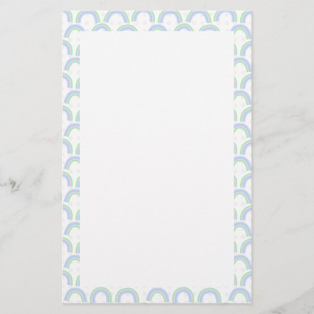 Rainbow Pastel White Stationery (Front)