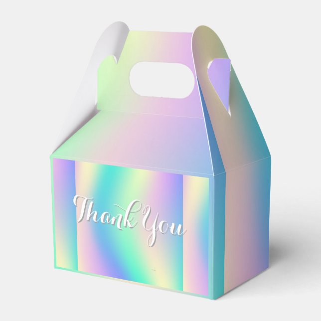RAINBOW PASTELS Thank You  Favour Box (Front Side)