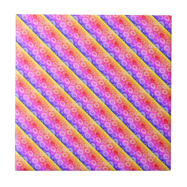 Rainbow pattern ceramic tile (Front)