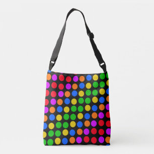 Rainbow pattern dotted lines crossbody bag