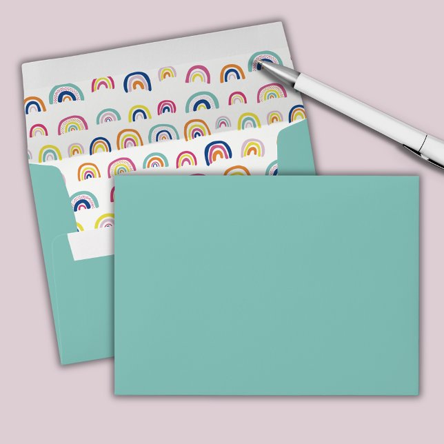 Rainbow pattern envelope (Rainbow lined envelope)