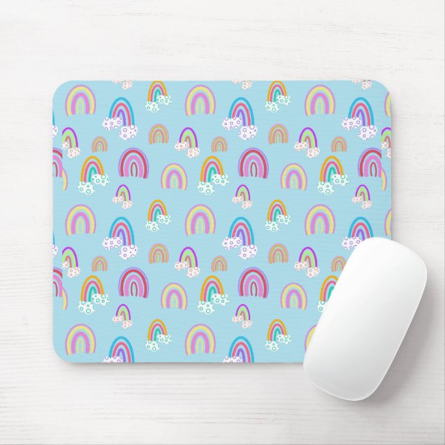 Rainbow pattern mouse pad (With Mouse)
