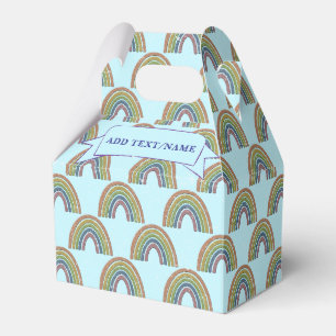 Rainbow Pattern Vintage Style Custom Name Favour Box