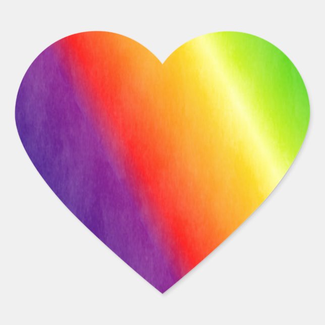 Rainbow Patterns Heart Sticker (Front)