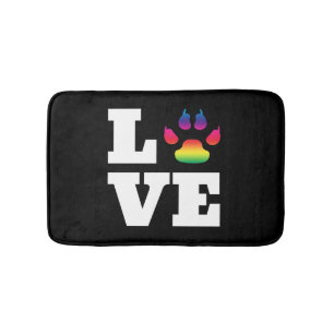 Rainbow paw bath mat
