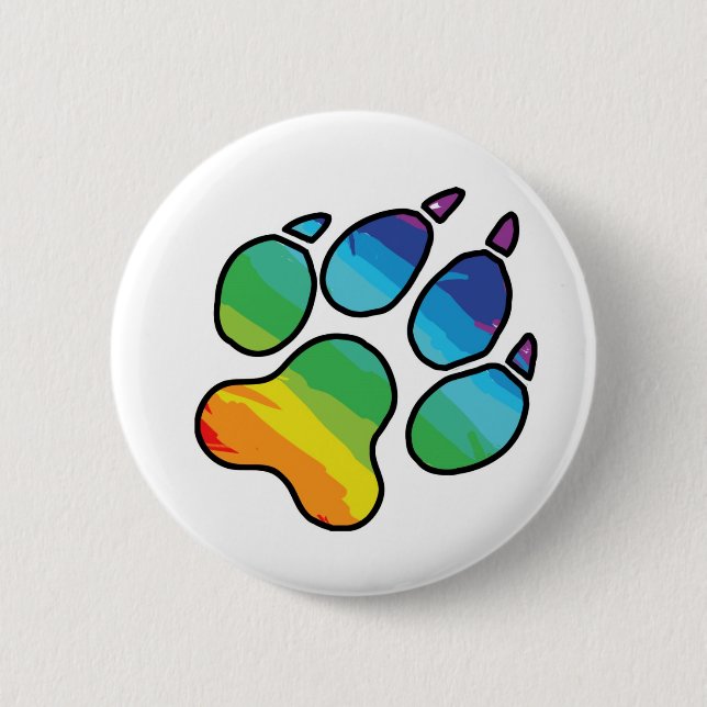 Rainbow Paw Button (Front)