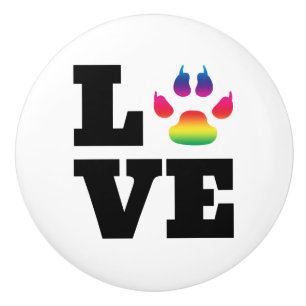 Rainbow paw ceramic knob