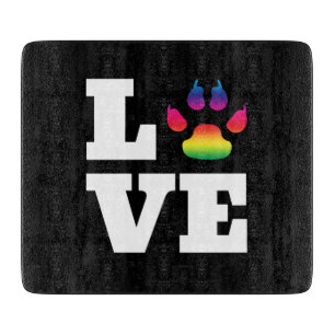 Rainbow paw cutting board